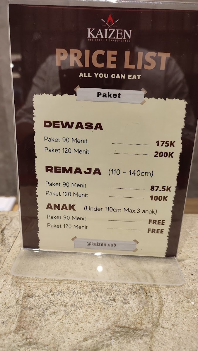 Menu Kaizen All You Can Eat Bbq Grill & Shabu - Shabu-1